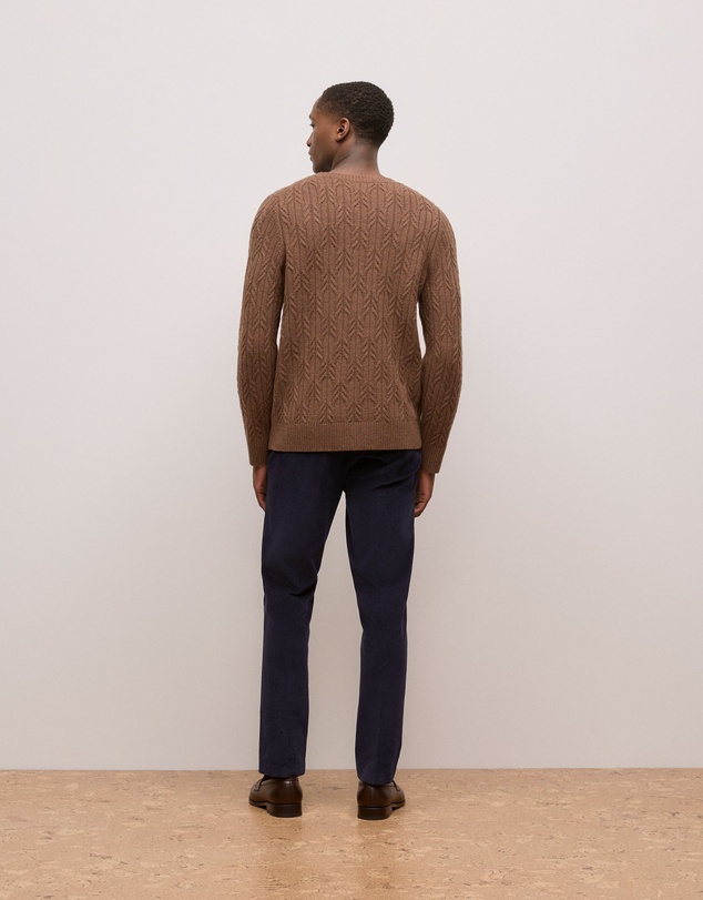 Trenery - Merino Cable Knit Crew in Sierra