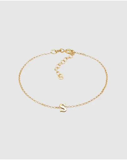 Elli Jewelry - Initial Bracelet in Gold-Plated 925 Silver