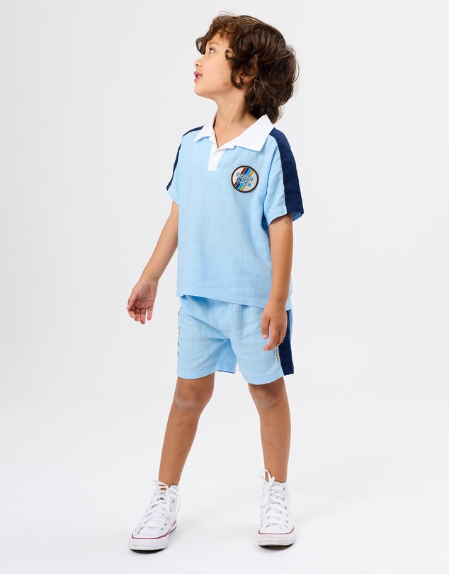Goldie + Ace - Panel Linen Blend Shorts - Babies-Kids