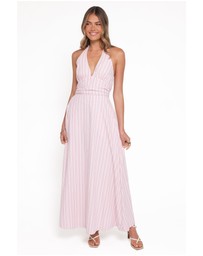Petal & Pup - Marie Halterneck Maxi Dress - Pink Stripe