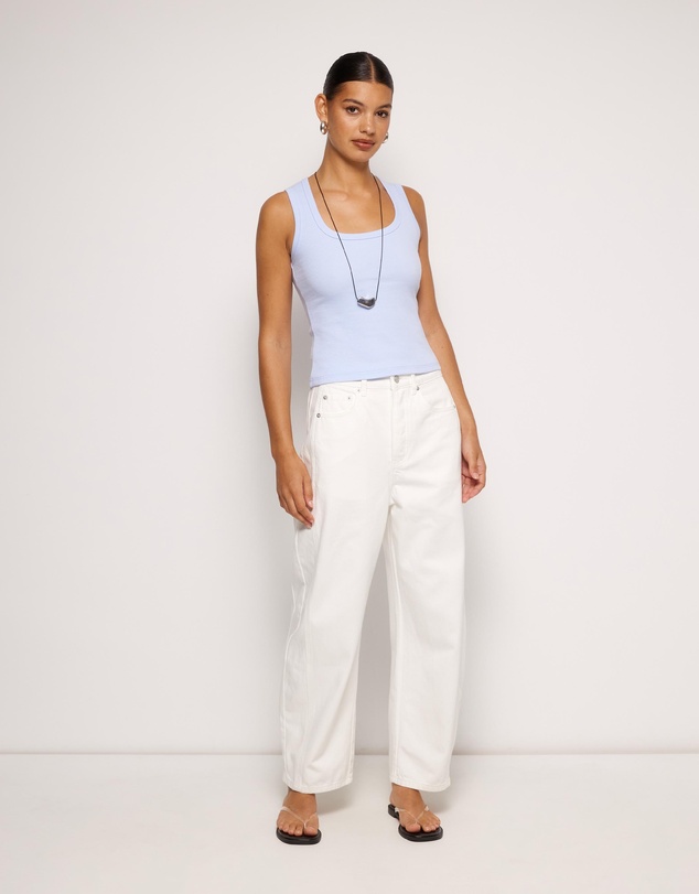 AERE - Mid Rise Barrel Leg Jeans