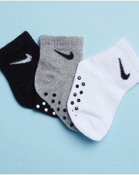 Nike - 3-Pack Core Swoosh Toddler No Slip Ankle Socks - Babies