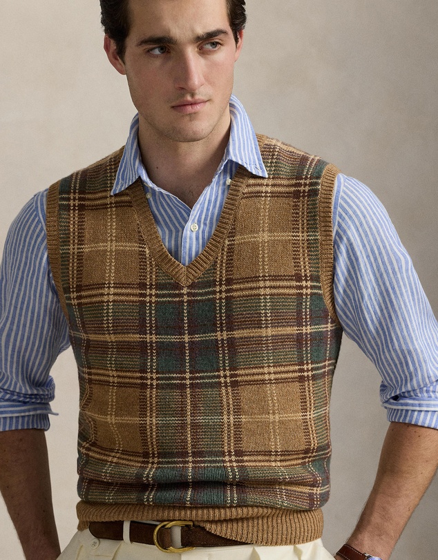 Polo Ralph Lauren - ICONIC EXCLUSIVE - Plaid Wool-Cotton Sweater Vest