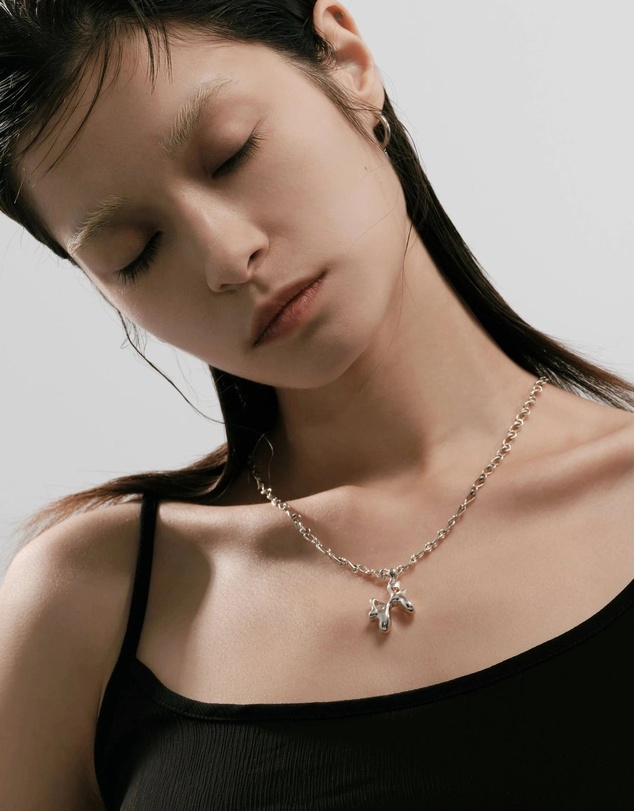Graedance - Pisces Garnet Pendant on Eclipse Necklace