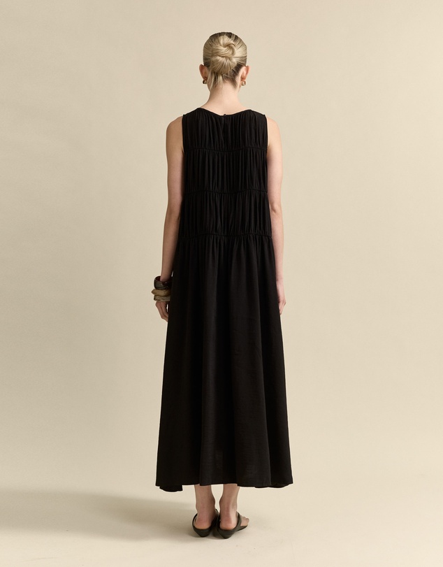 MVN - Rouched Maxi Shift Dress