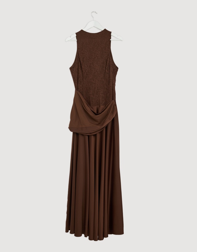 Revibe - Repaired CHANCERY Layla High Neck Lace Panelled Maxi Dress - AU 14