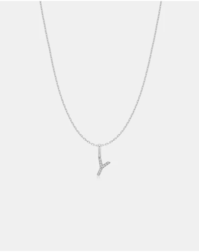Ania Haie - Ania Haie Silver Letter Y Initial Necklace