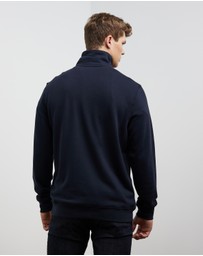 BOSS - Cotton-Terry Zip Neck Sweatshirt With Logo Patch