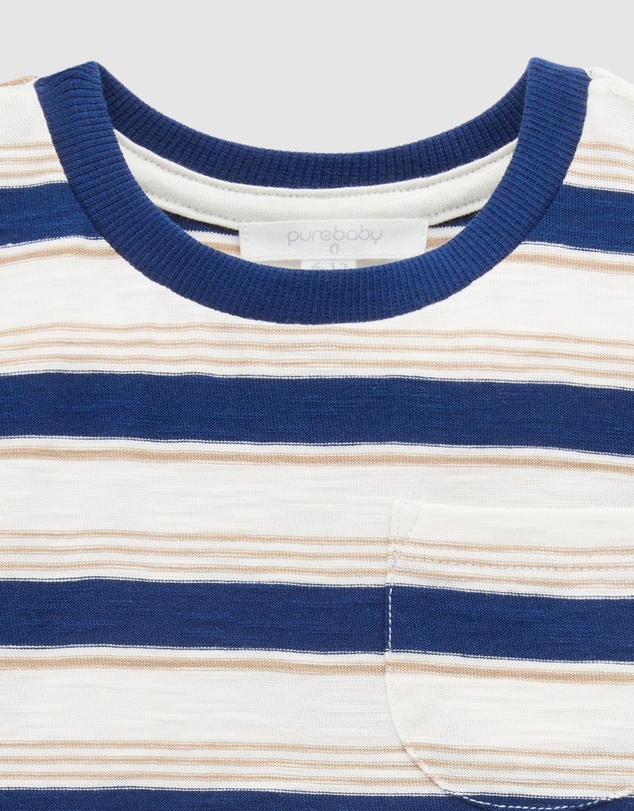Purebaby - Striped Relaxed Tee -Kids-Babies