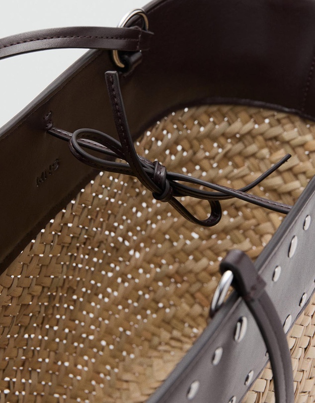 M.N.G - Natural Fibre Basket with Studs