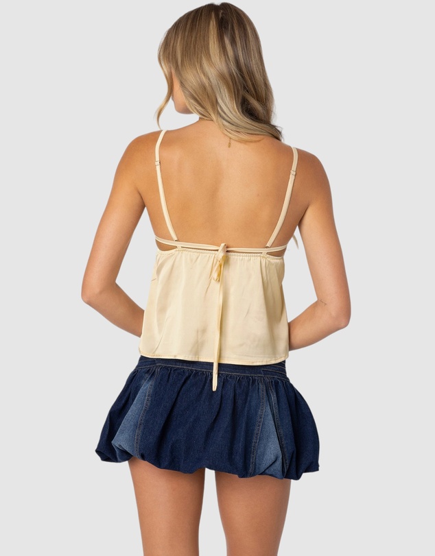 EDIKTED - Blanca Satin Lace Trim Tank Top
