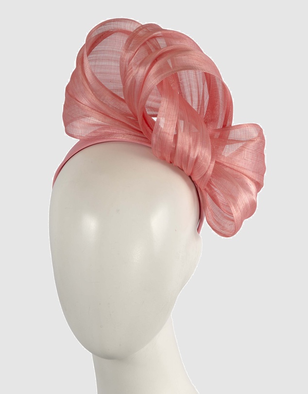 Fillies Collection - Bespoke Coral Bow Racing Fascinator