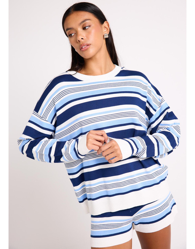 Subtitled - Chiara Stripes Oversized Knit Top