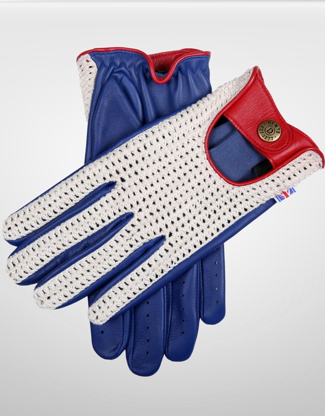 DENTS - Heritage Union Jack Crochet Back Leather Driving Gloves