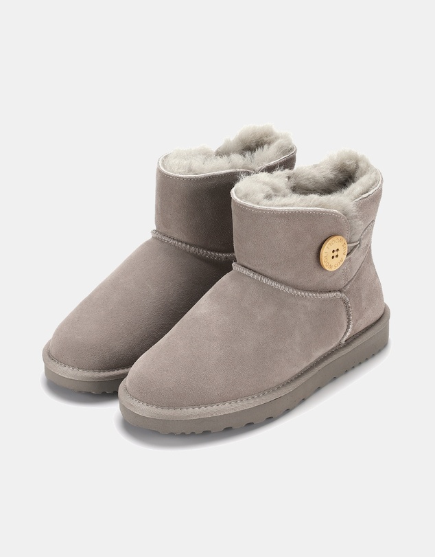 AusWooli Ugg Boots - Cabarita Sheepskin Chic Short Button Boots