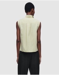 COS - Sleeveless Cut-Out Cowl-Neck Blouse