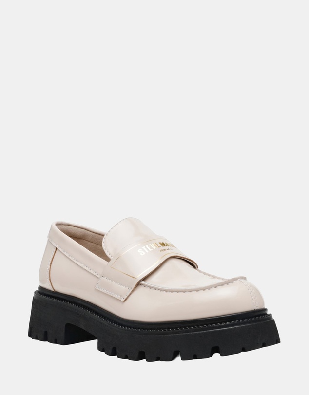 Steve Madden - File-Away Bone Box Leather Loafers