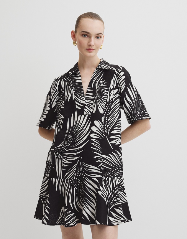 Country Road - Print Linen Popover Dress