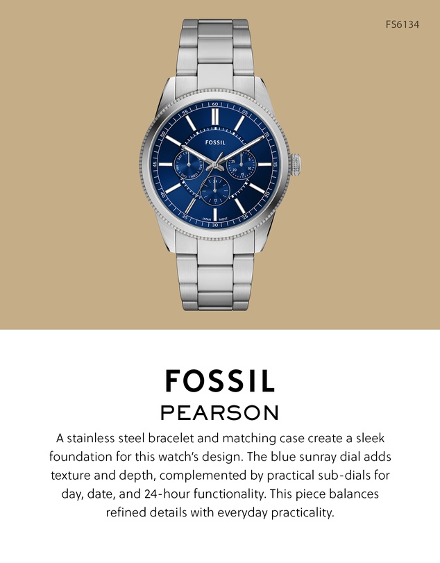 Fossil - Pearson Silver Tone Chronograph Watch