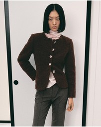 M.N.G - Bouclé Jacket With Jewel Buttons