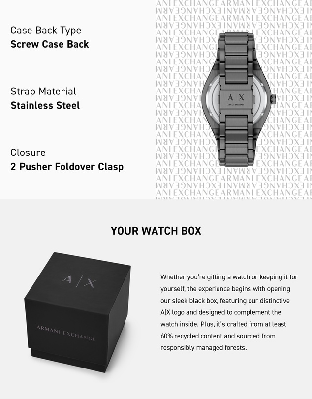 Armani Exchange - Gunmetal Analogue Watch