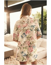 NEXT - Broderie Short Sleeve Button Down 100% Cotton Shirt