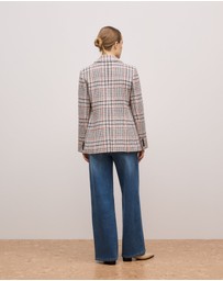 Trenery - Wool Tweed Blazer in Powder Blue