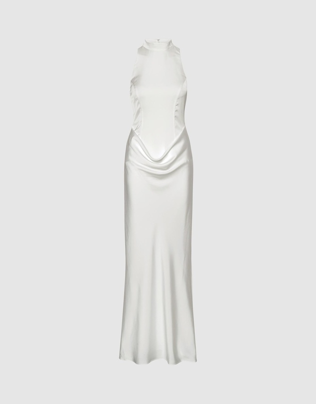 ROTATE - Satin Maxi Train Dress