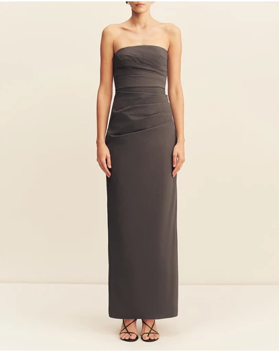 Shona Joy - Campbell Strapless Draped Maxi Dress