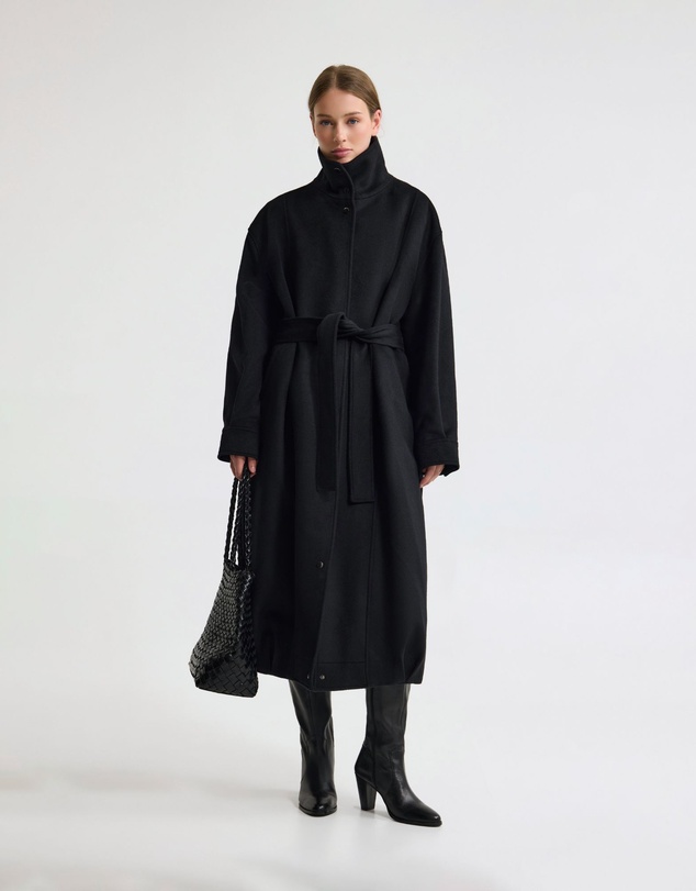 Oxford - Emily Funnel Collar Wool Blend Coat
