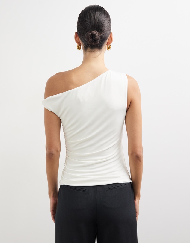 Minima Esenciales - Delphi Twist Off Shoulder Cupro Top