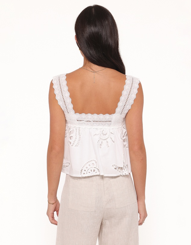 Petal & Pup - Aideen Eyelet Top - White Shell