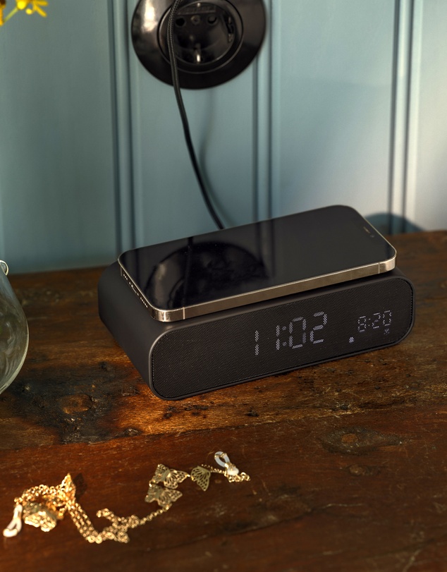 Kreafunk - Kreafunk Wakie Alarm Clock Qi Charger + Bluetooth - Black