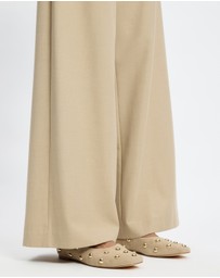 AERE - Studded Suede Ballet Flats