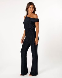 Petal & Pup - Heather One Shoulder Jumpsuit - Navy