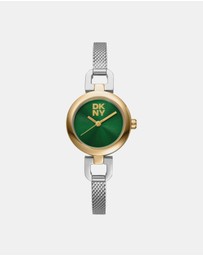 DKNY - Milanese Two-Tone 26mm Green Dial Womens Watch
