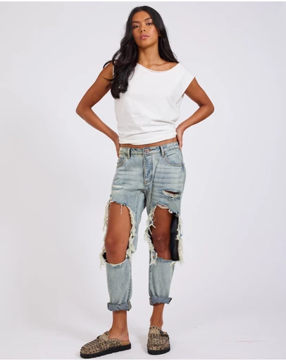 ONE TEASPOON - Montanna Super Trashed Saints Boyfriend Jeans