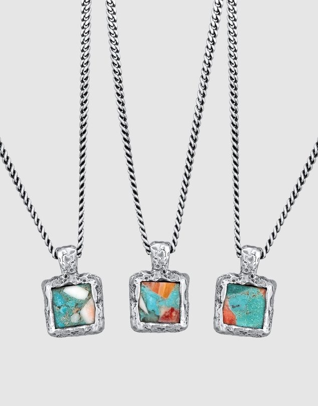 Haze & Glory - ICONIC EXCLUSIVE - Copper Turquoise Pendant Necklace in Oxidised 925 Silver