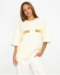 Dazie - Olive You Oversized Graphic Tee