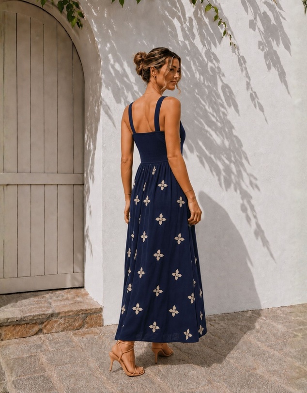 Esther & Co - Atasha Dress - Navy Print