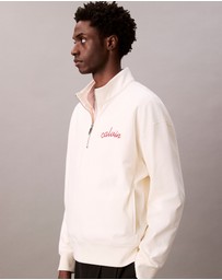 Calvin Klein Jeans - Embroidered Logo French Terry Quarter Zip Sweatshirt