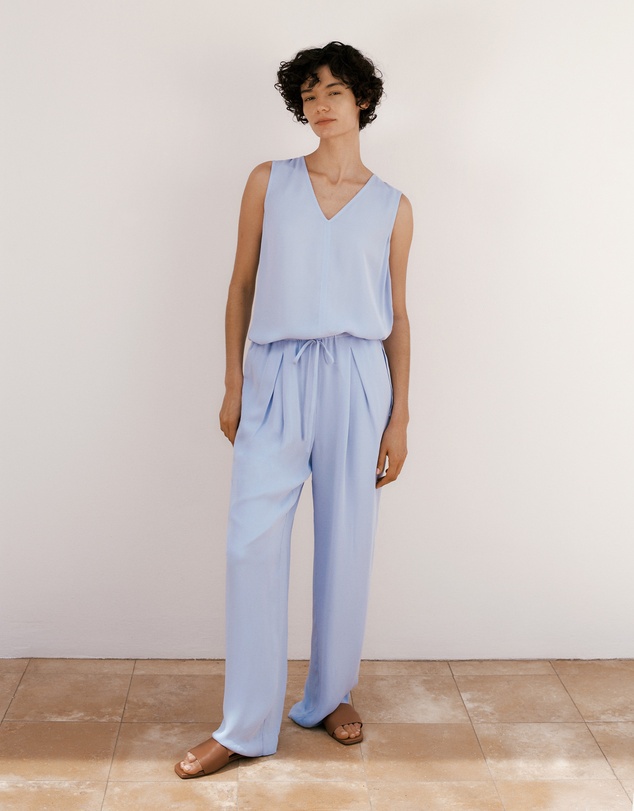 Trenery - Soft Drawcord Pant in Soft Blue