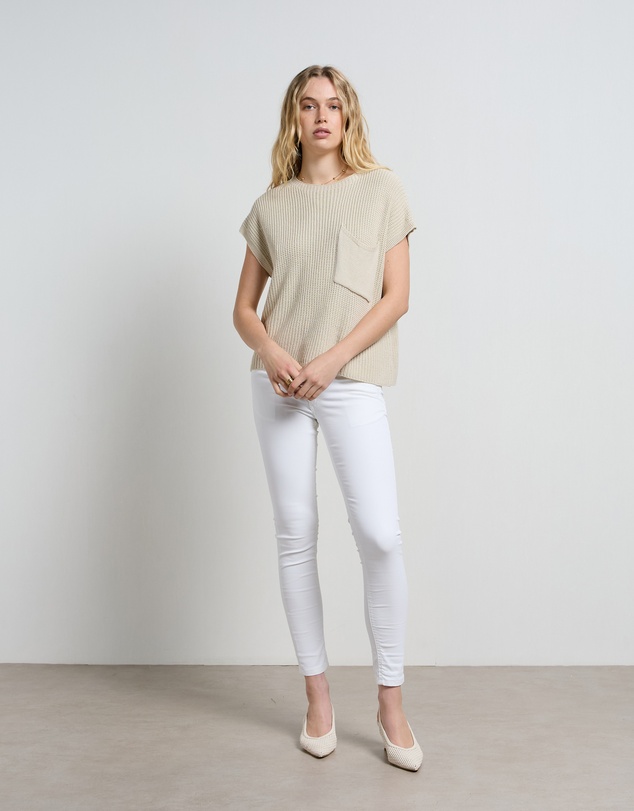 DRICOPER DENIM - Lauren Coated White Jeans