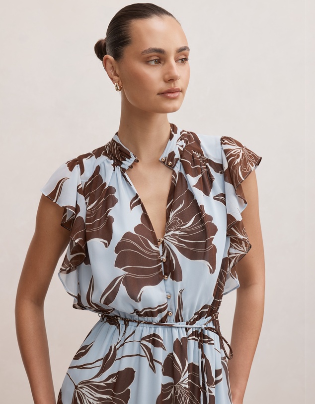 Forever New - Maxwell Flutter Sleeves Midi Dress