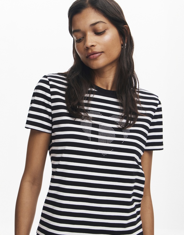 Desigual - Striped heart T-shirt