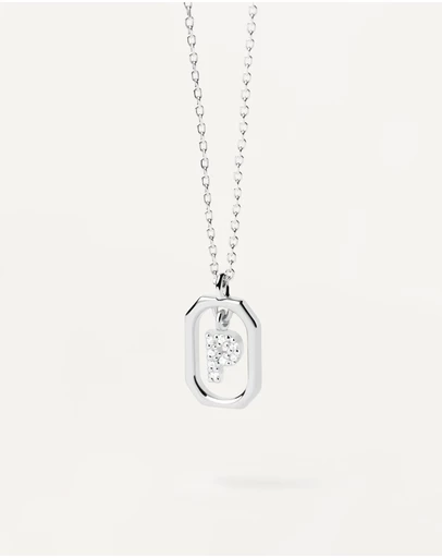 PDPAOLA - Mini Letter P Silver Necklace