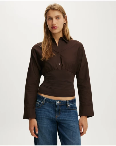 Cotton On - Drew Rouched Long Sleeve Shirt