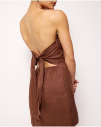 AERE - Fia Linen Strapless Mini Dress