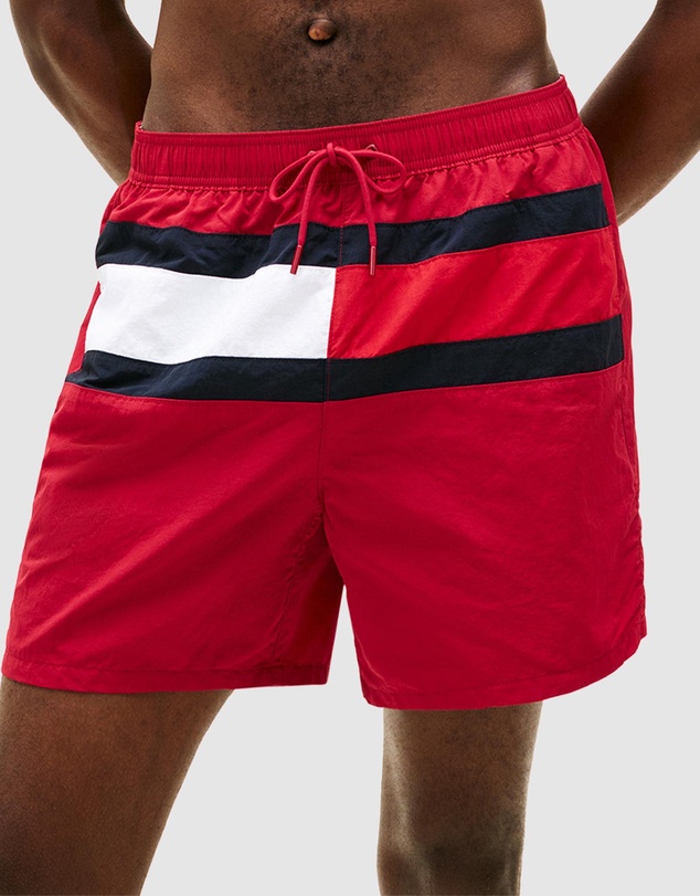 Tommy Hilfiger - Hilfiger Flag Mid Length Swim Shorts
