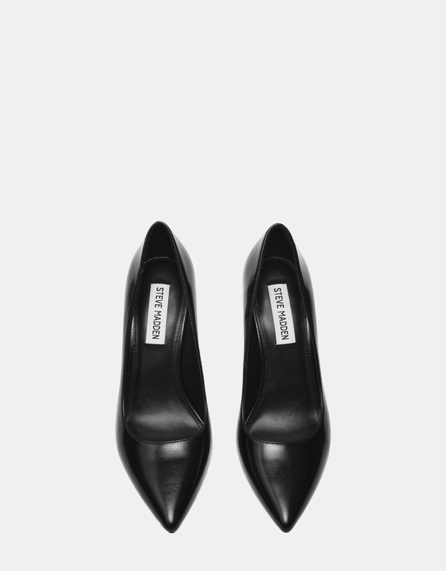 Steve Madden - Secured Black Leather Heels